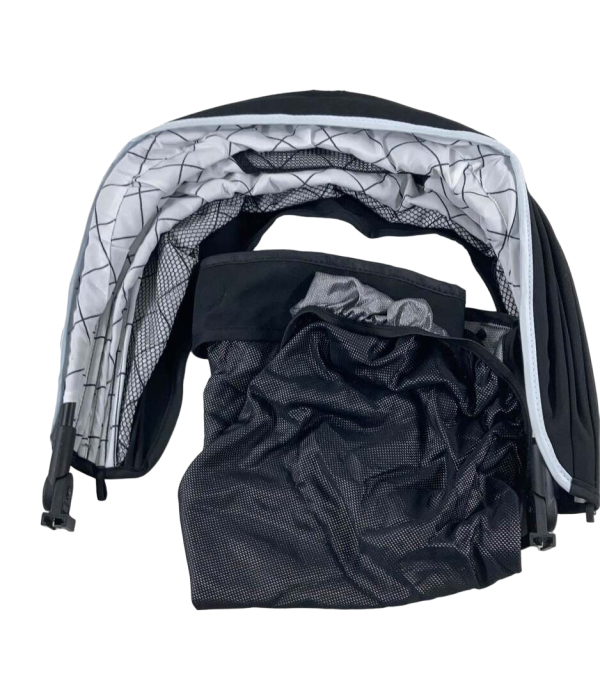 Mockingbird Extendable Canopy with Sunshade, Black, Windowpane For Sale - Image 2
