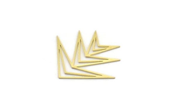 Brass Triangle Charm, 12 Raw Brass Triangle Shaped Charms, Triangle Connectors (37x31x0.60mm) A4251 Online Sale