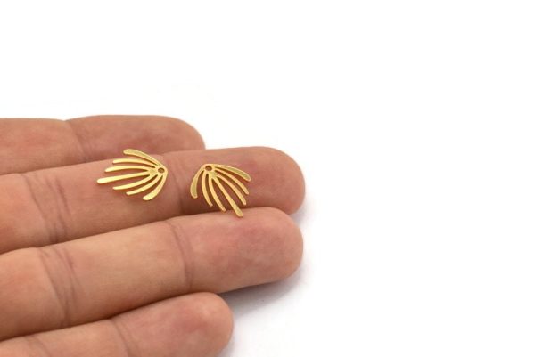 Gold Fringed Charm, 12 Gold Plated Brass Fringed Charms With 1 Hole (15x14x0.60mm) A3193 H0943 For Cheap - Image 4