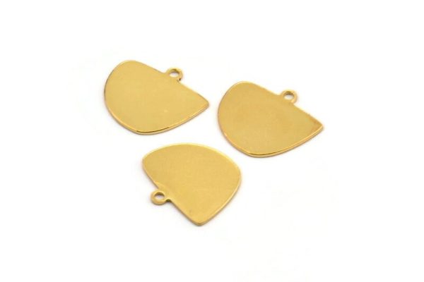 Semi Circle Charm, 6 Gold Plated Brass Irregular Shaped Semi Circle Charms With 1 Loop, Pendant Charms (14x16x0.60mm) A3154 on Sale - Image 3