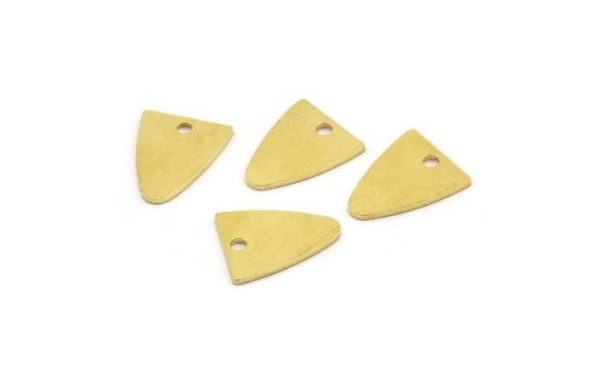 Brass Triangle Charm, 24 Raw Brass Triangle Shaped Charms With 1 Hole, Brass Stamping (14x11x0.80mm) A4988 Cheap - Image 2