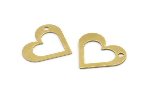 Brass Heart Charm, 8 Raw Brass Heart Charms With 1 Hole (31x27x1mm) A3061 Online Hot Sale - Image 3